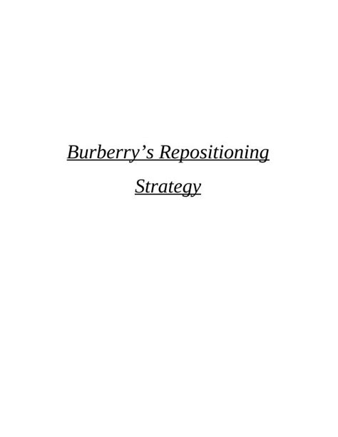 burberry repositioning strategy